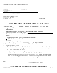 Document preview: Form SJPR-202 Notice of Refusal to Petition for Probate of Will or Codicil - County of San Joaquin, California