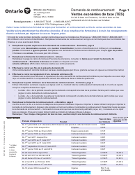 Document preview: Forme 0547F Demande De Remboursement Ventes Exonerees De Taxe (Tes) - Ontario, Canada (French)