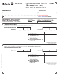 Form 0547E Application for Refund Tax Exempt Sales (Tes) - Ontario, Canada, Page 3