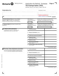 Form 0547E Application for Refund Tax Exempt Sales (Tes) - Ontario, Canada, Page 4