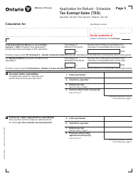 Form 0547E Application for Refund Tax Exempt Sales (Tes) - Ontario, Canada, Page 5