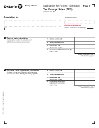 Form 0547E Application for Refund Tax Exempt Sales (Tes) - Ontario, Canada, Page 7
