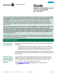 Document preview: Forme 3466F Guide Relatif a La Declaration Sur Le Vin Et Le Vin Panache - Ontario, Canada (French)