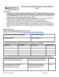 Document preview: Form AIHP-001 American Indian Health Program Change Request Form - Arizona