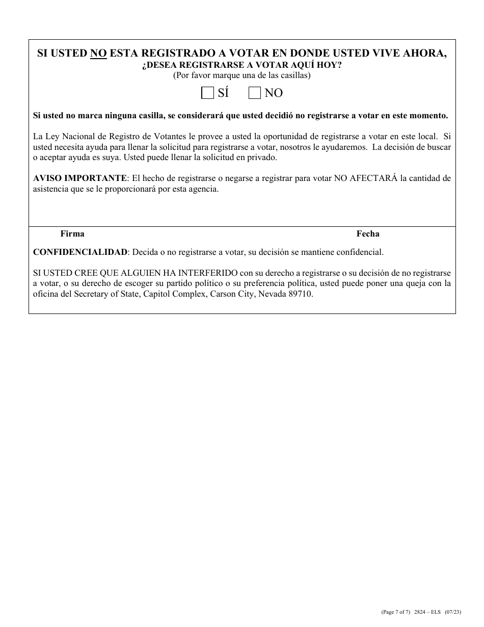 Formulario 2824-ELS Solicitud De Asistencia Para Servicios De Energia - Nevada (Spanish), Page 10