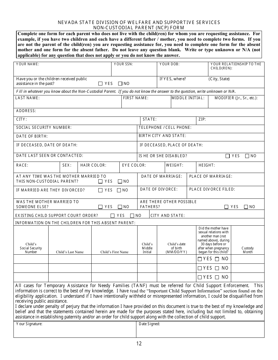 Form 2905-EG Application for Assistance - Nevada, Page 12