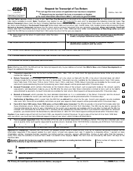 IRS Form 4506-T Request for Transcript of Tax Return