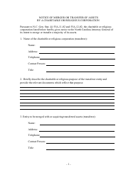 Notice of Merger or Transfer of Assets by a Charitable or Religious Corporation - North Carolina, Page 4