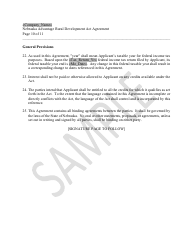 Nebraska Advantage Rural Development Act Agreement - Level 1 or Level 2 - Sample - Nebraska, Page 10