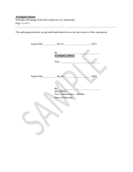 Nebraska Advantage Rural Development Act Agreement - Level 1 or Level 2 - Sample - Nebraska, Page 11