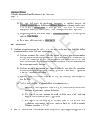 Nebraska Advantage Rural Development Act Agreement - Level 1 or Level 2 - Sample - Nebraska, Page 2