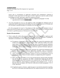 Nebraska Advantage Rural Development Act Agreement - Level 1 or Level 2 - Sample - Nebraska, Page 3
