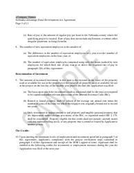 Nebraska Advantage Rural Development Act Agreement - Level 1 or Level 2 - Sample - Nebraska, Page 5