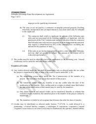 Nebraska Advantage Rural Development Act Agreement - Level 1 or Level 2 - Sample - Nebraska, Page 7