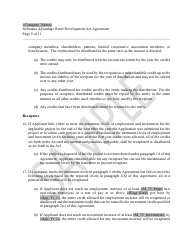 Nebraska Advantage Rural Development Act Agreement - Level 1 or Level 2 - Sample - Nebraska, Page 8