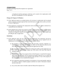 Nebraska Advantage Rural Development Act Agreement - Level 1 or Level 2 - Sample - Nebraska, Page 9