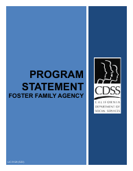 Form LIC9128 Foster Family Agency Program Statement - California