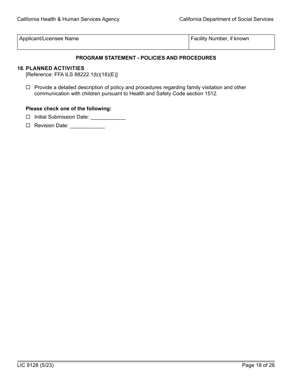 Form LIC9128 Foster Family Agency Program Statement - California, Page 24