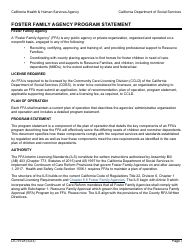 Form LIC9128 Foster Family Agency Program Statement - California, Page 2
