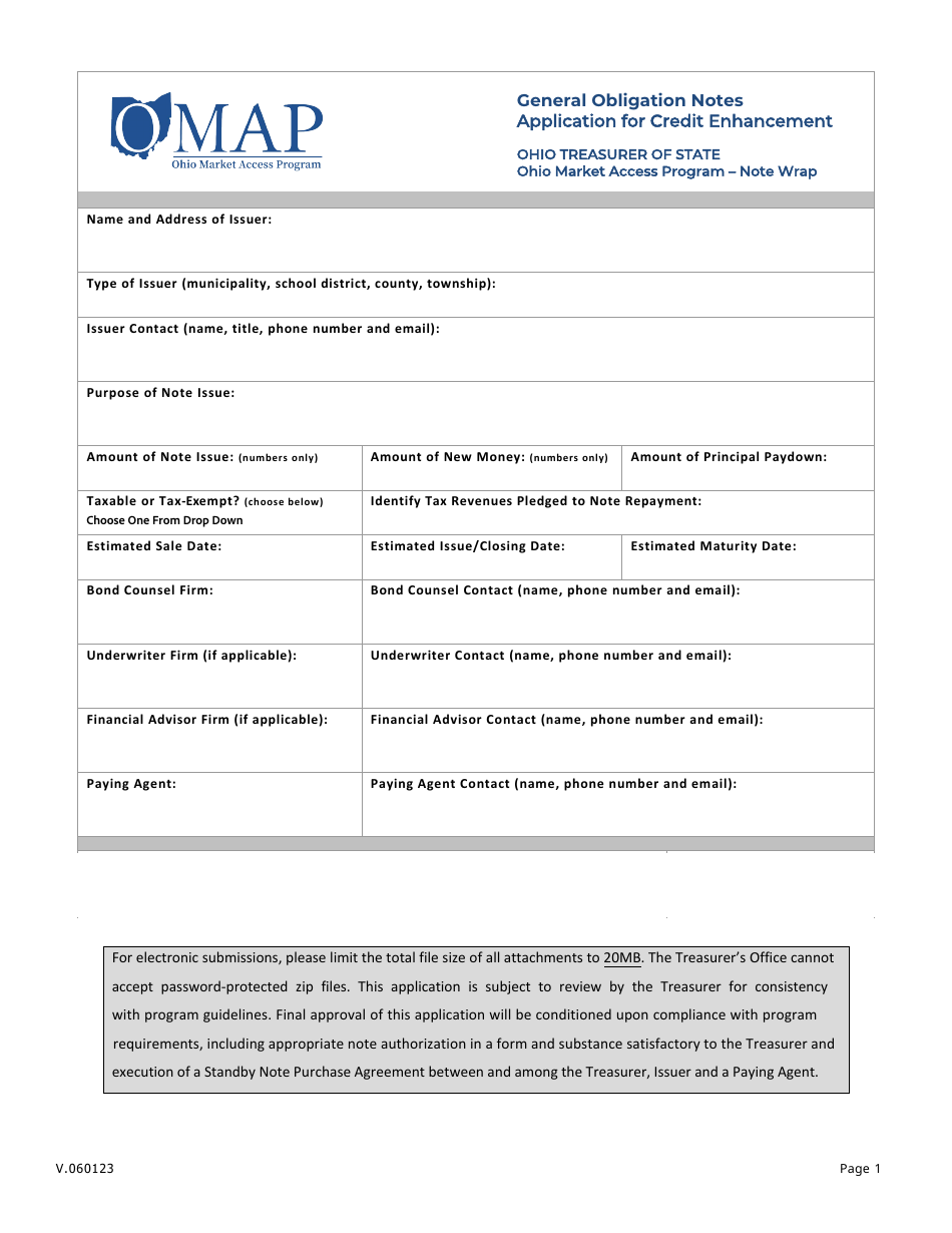 Application for Credit Enhancement - Ohio Market Access Program - Ohio, Page 2