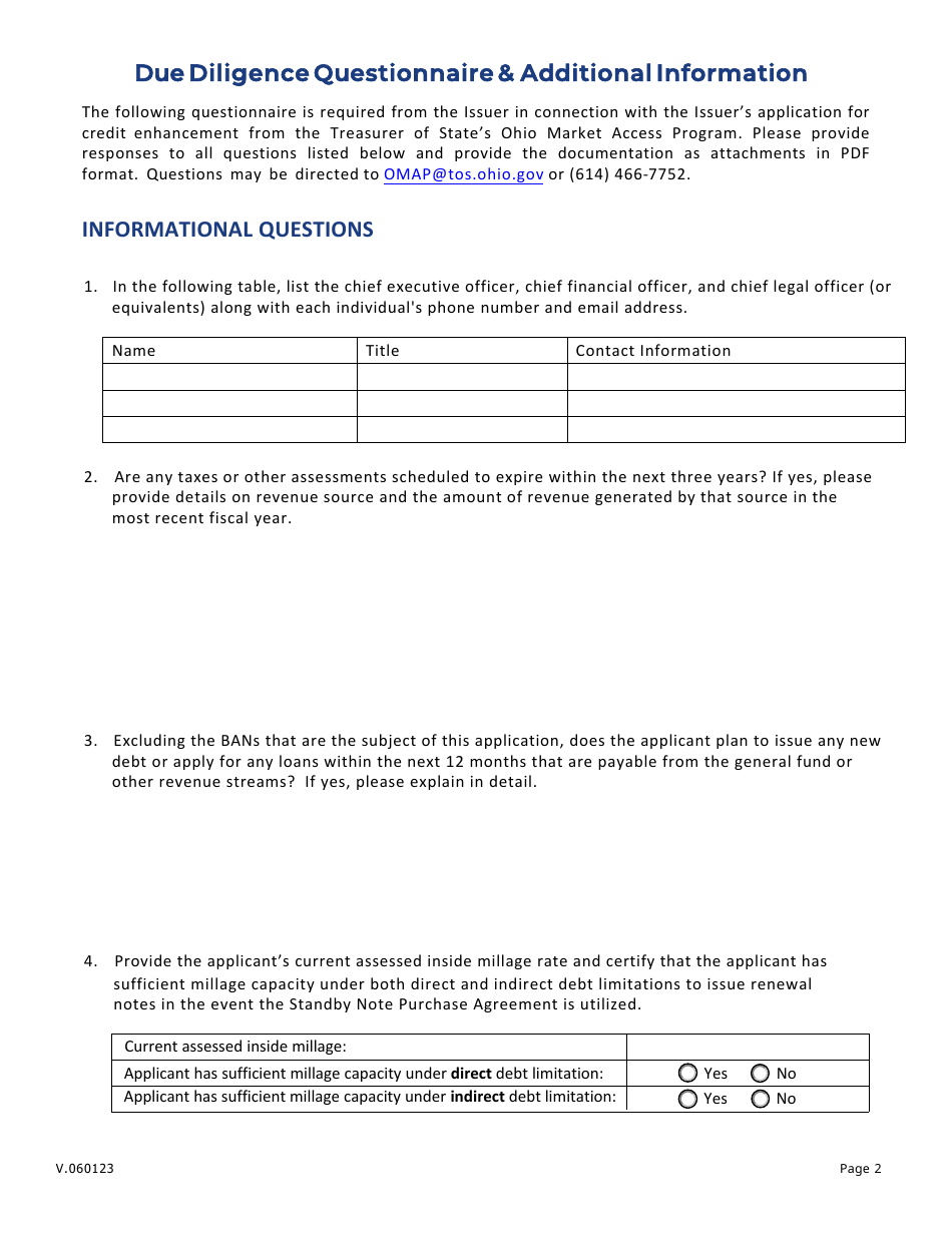 Application for Credit Enhancement - Ohio Market Access Program - Ohio, Page 3
