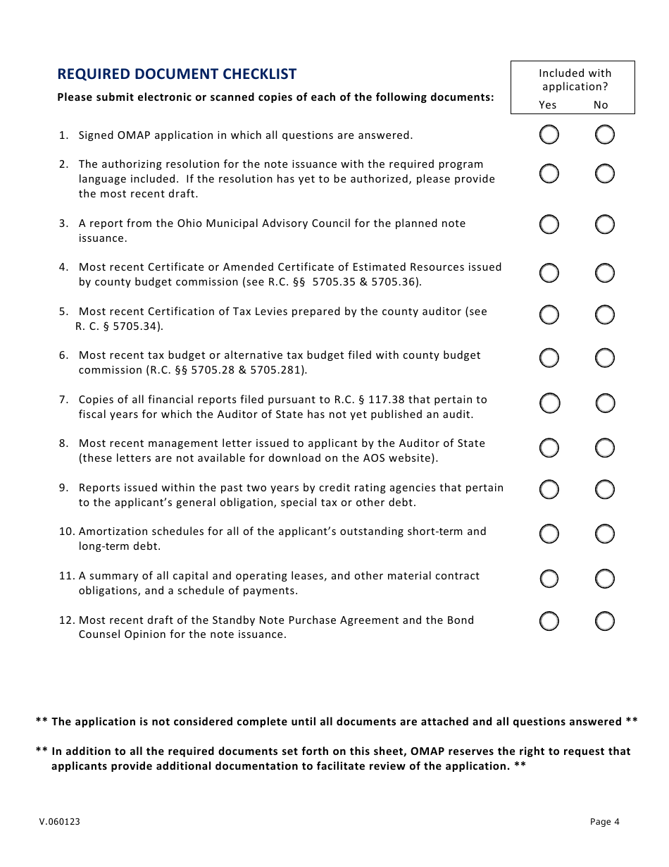 Application for Credit Enhancement - Ohio Market Access Program - Ohio, Page 5