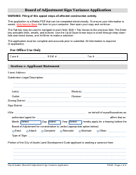 Board of Adjustment Sign Variance Application - City of Austin, Texas, Page 2