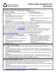 Document preview: Form F700-148-000 Worker Rights Complaint Form - Washington
