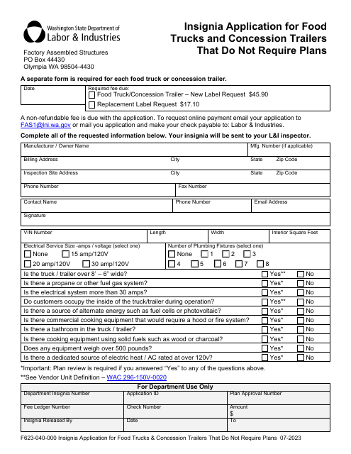 Form F623-040-000  Printable Pdf