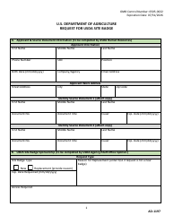 Form AD-1197 Request for Usda Site Badge