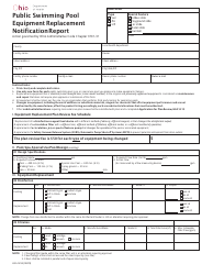 Form HEA5234 Public Swimming Pool Equipment Replacement Notification Report - Ohio