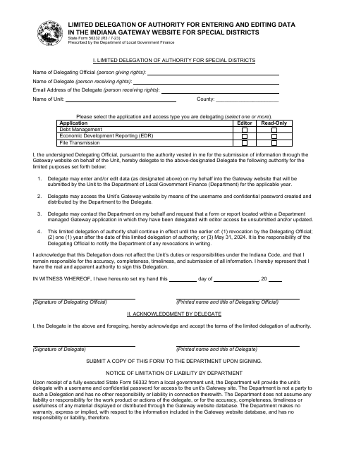 State Form 56332  Printable Pdf
