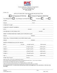 Document preview: Form C-38 (LB-0965) Application for Case Manager Registration - Tennessee