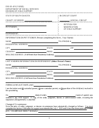 Form DSS-SE-415 Petition for Modification of Child Support Obligation - South Dakota, Page 4