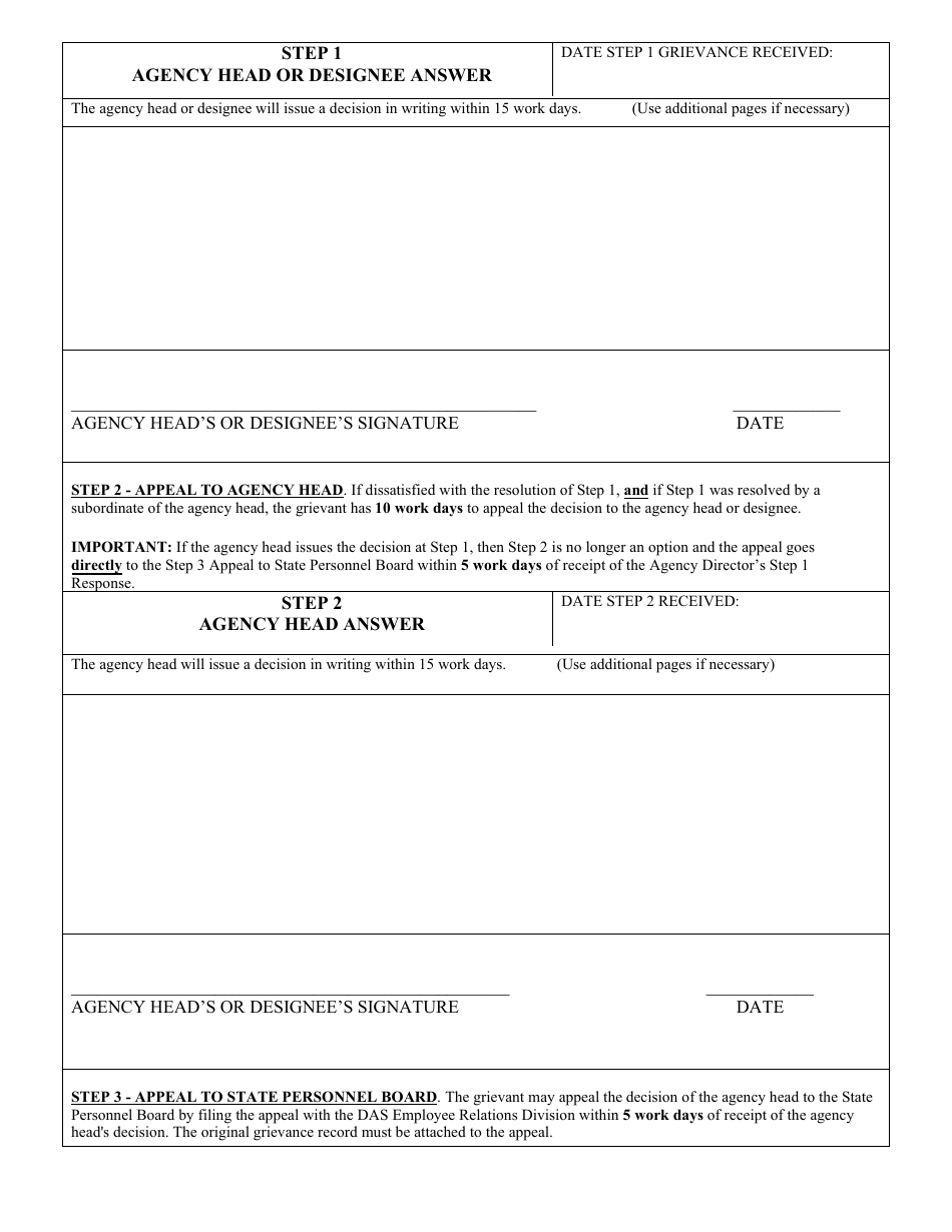 SPS Form 9A Grievance Record - Nebraska, Page 3