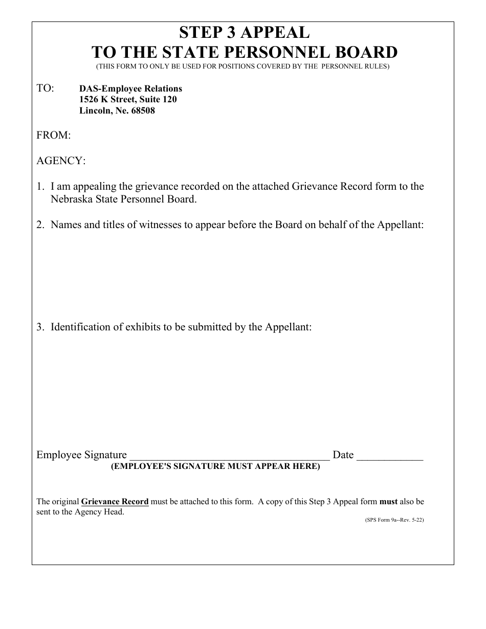 Sps Form 9a Fill Out Sign Online And Download Fillable Pdf Nebraska Templateroller 4574