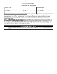Document preview: SPS Form 9A Grievance Record - Nebraska
