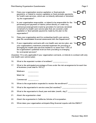 Risk-Bearing Organization (Rbo) Questionnaire - California, Page 3