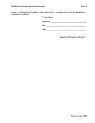 Risk-Bearing Organization (Rbo) Questionnaire - California, Page 4