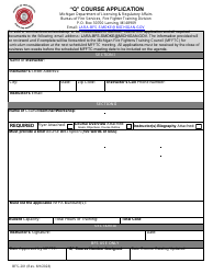 Document preview: Form BFS-201 "q" Course Application - Michigan