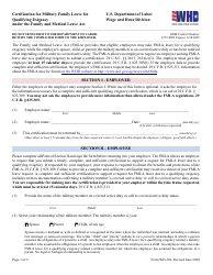 Form WH-384 Certification for Military Family Leave for Qualifying Exigency Under the Family and Medical Leave Act