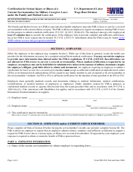Document preview: Form WH-385 Certification for Serious Injury or Illness of a Current Servicemember for Military Caregiver Leave Under the Family and Medical Leave Act