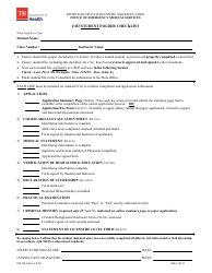 Document preview: Form PH-3944 Emt Student Folder Checklist - Tennessee
