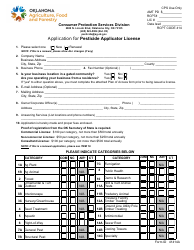 Form ID Application for Pesticide Applicator License - Oklahoma, Page 2