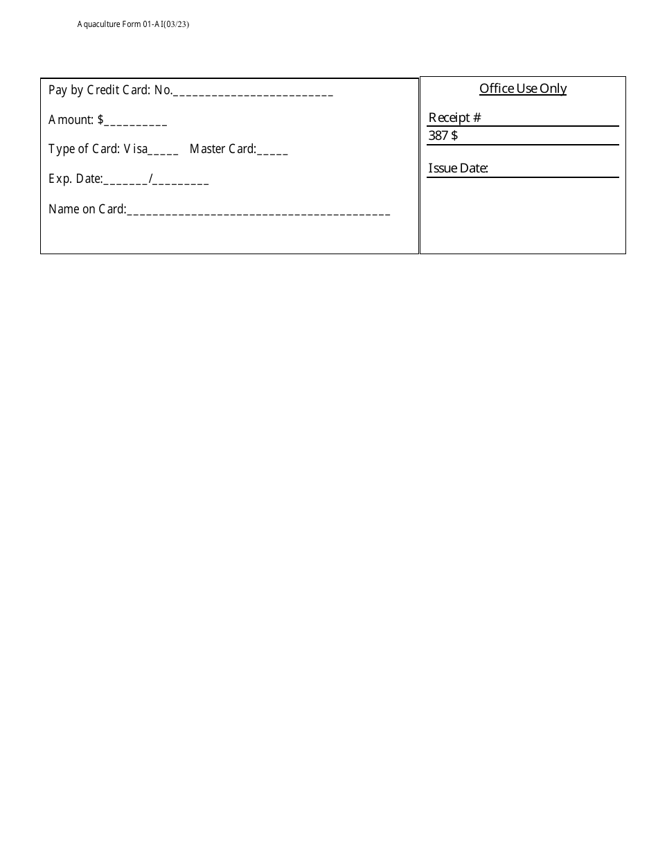 Form 01-AI Aquaculture Operation Initial License Application - Oklahoma, Page 2