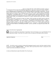 Form 01-AI Aquaculture Operation Initial License Application - Oklahoma, Page 4