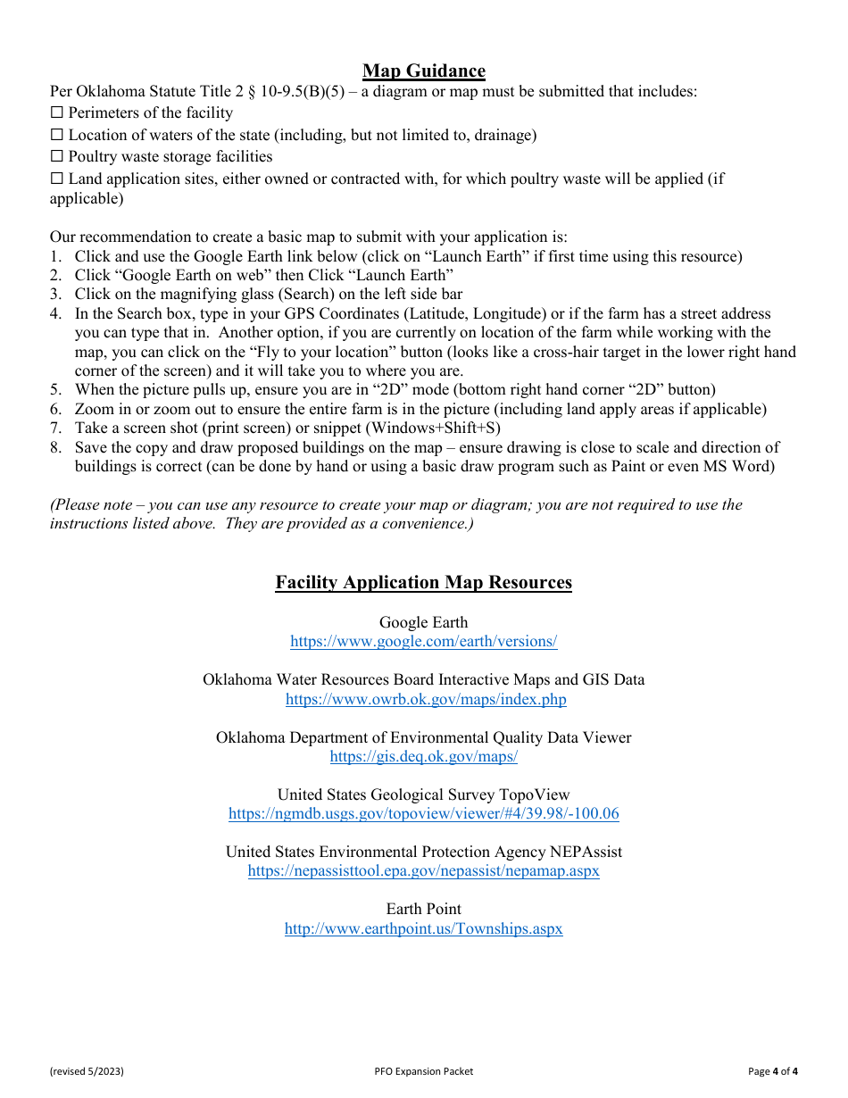 Form AEMS144 Expansion Poultry Feeding Operation (Pfo) Application - Oklahoma, Page 4