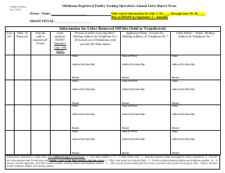Form AEMS133YELLOW Poultry Feeding Operation (Pfo) Annual Report - Oklahoma, Page 3