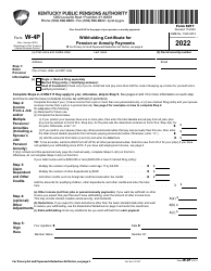 Form 6017 (IRS Form W-4P) Withholding Certificate for Pension or Annuity Payments - Kentucky