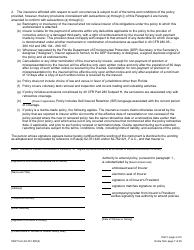 DEP Form 62-761.900(3) Part C Storage Tank Insurance Endorsement - Florida, Page 2